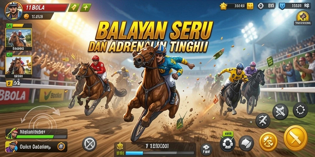 Tangkapan layar dari gameplay Racing yang mendebarkan di 11BOLA.