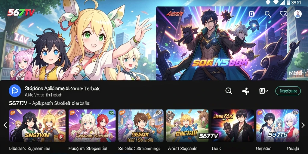 Gameplay 567TV dengan berbagai pilihan anime menarik.