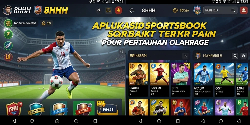 Screenshot utama 8HHH dengan tampilan taruhan olahraga yang menarik.
