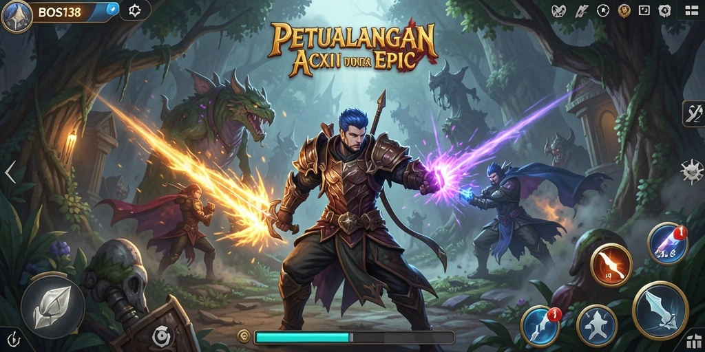 Tampilan gameplay seru dalam game ARPG dengan pertarungan mendebarkan.