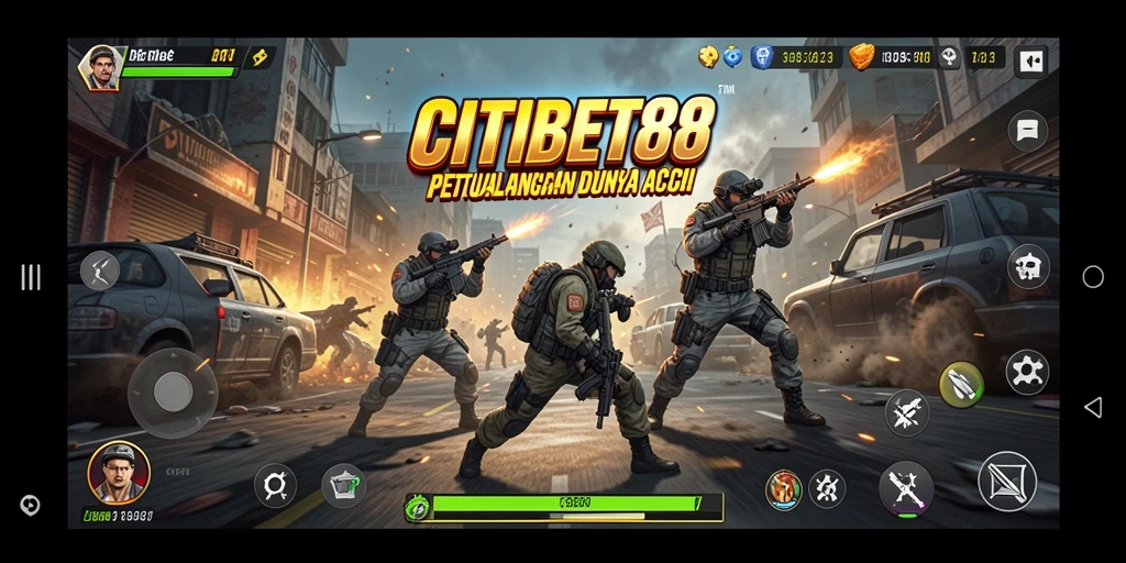 Screenshot CITIBET88 menampilkan aksi bertempur yang mendebarkan.