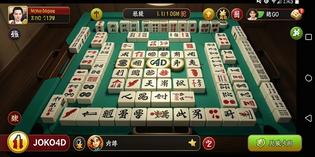 Screenshot utama JOKO4D menampilkan gameplay Mahjong yang seru.