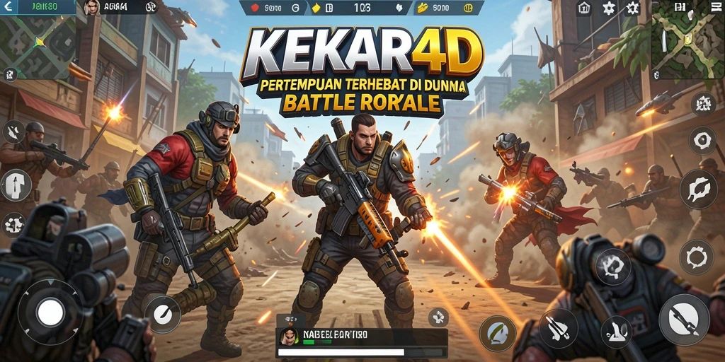 Screenshot menampilkan aksi mendebarkan di KEKAR4D Battle Royale.