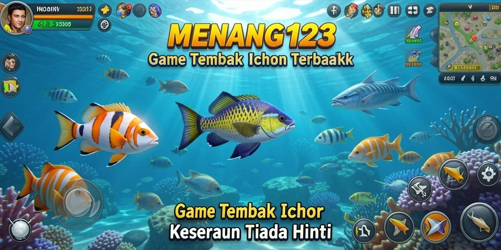 Tampilan gameplay seru MENANG123 saat menangkap ikan.