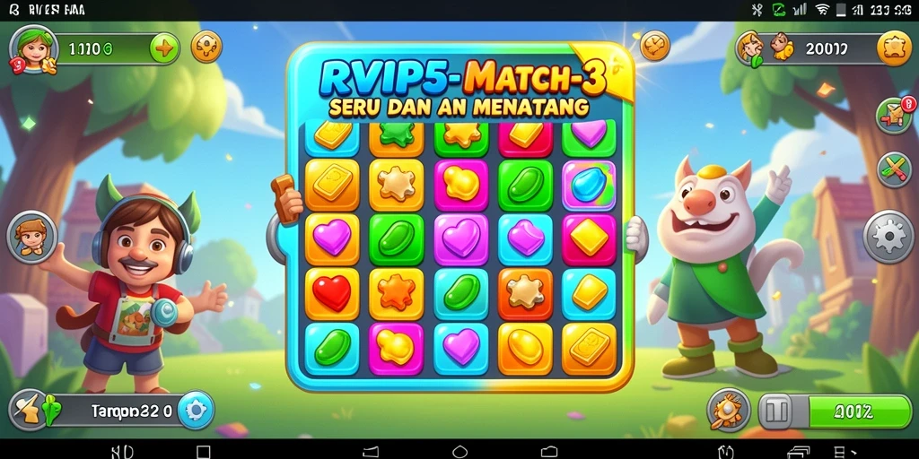Tampilan gameplay seru RVIP5 dalam kategori Match-3.