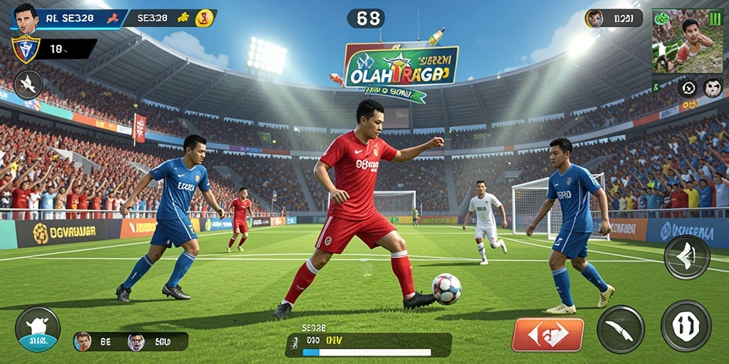 Screenshot dari gameplay SE328 yang menampilkan aksi olahraga seru.