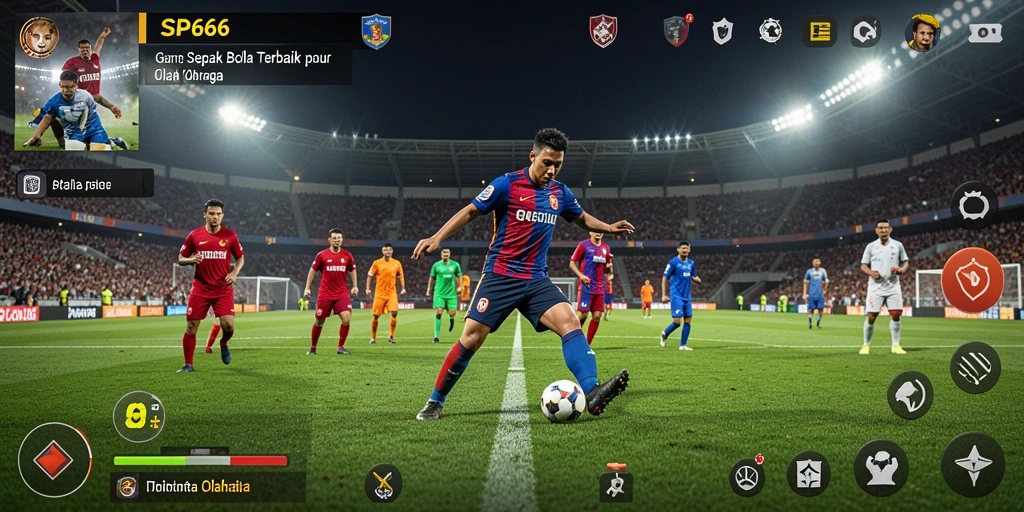 Gameplay seru dari SP666 yang menampilkan aksi sepak bola nyata.