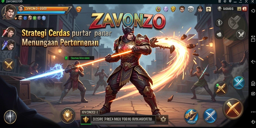 Tampilan gameplay ZAVONZO yang strategis dan menantang.